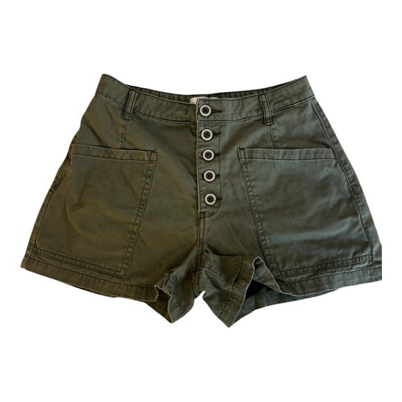 Pistola Women's Green Button-Up cotton Shorts size‎ 26 - Picture 2 of 7